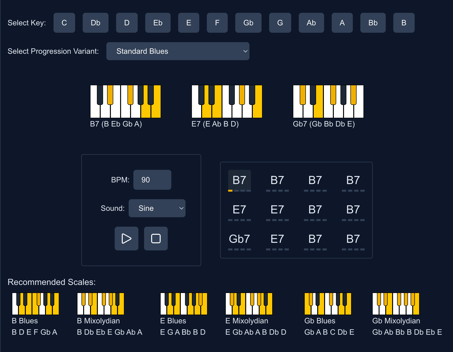 Chord Progression Generator Screenshot