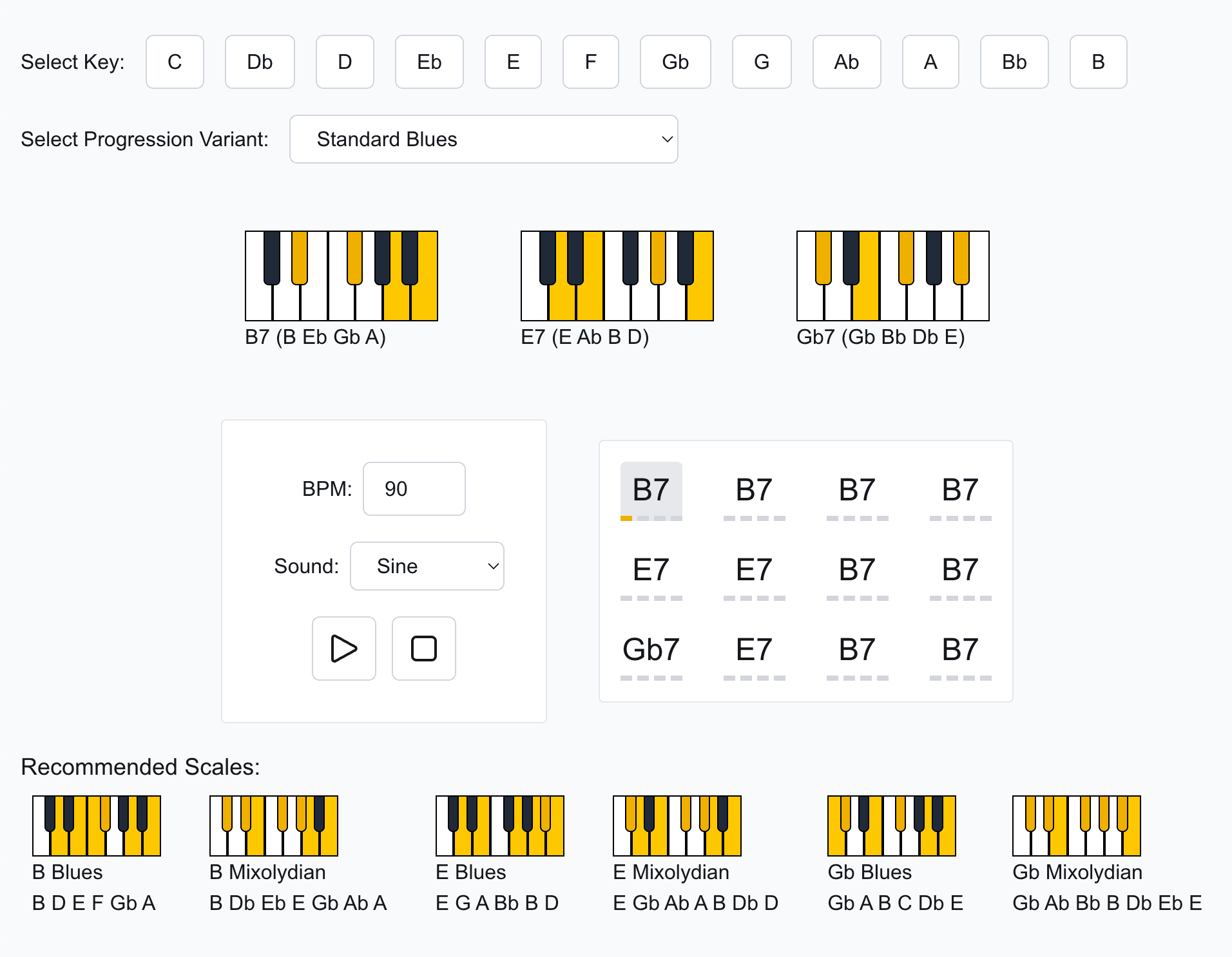 Chord Progression Generator Screenshot